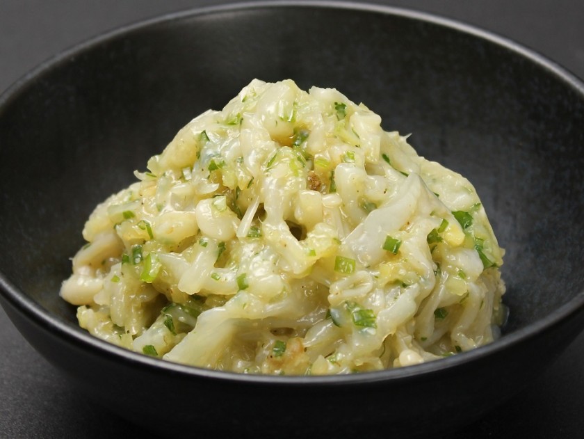 生帆立と九条ねぎ生姜和え