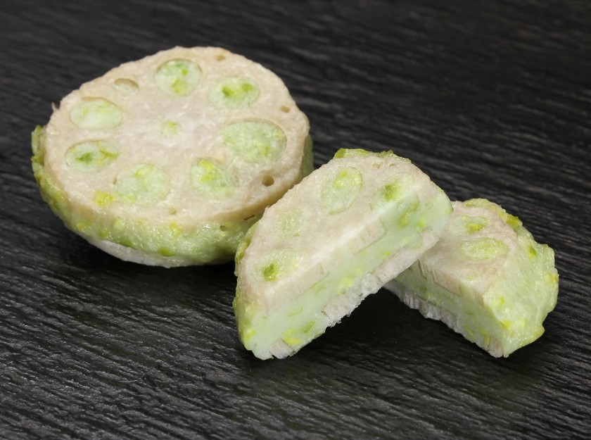 蓮根はさみ揚げ（枝豆）