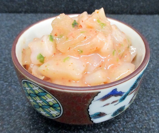 つぶ貝味噌明太