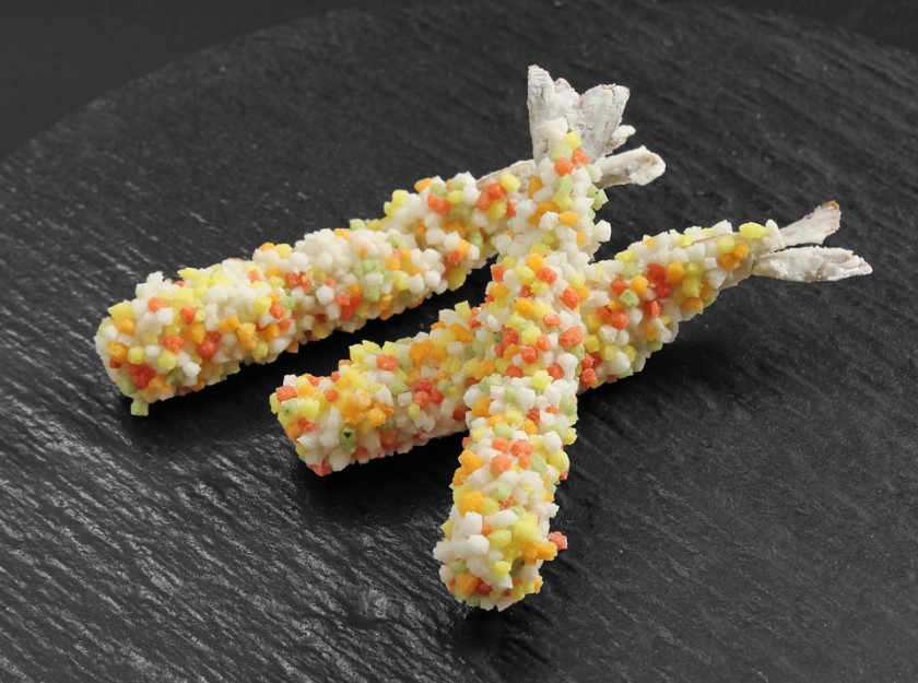 エビの五色あられ揚げ